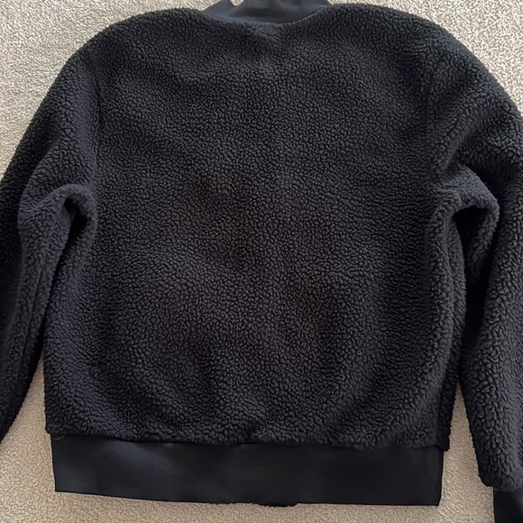 Zyia Active Size M Black/Cheetah Print Teddy Bomber Jacket - Picture 9 of 11